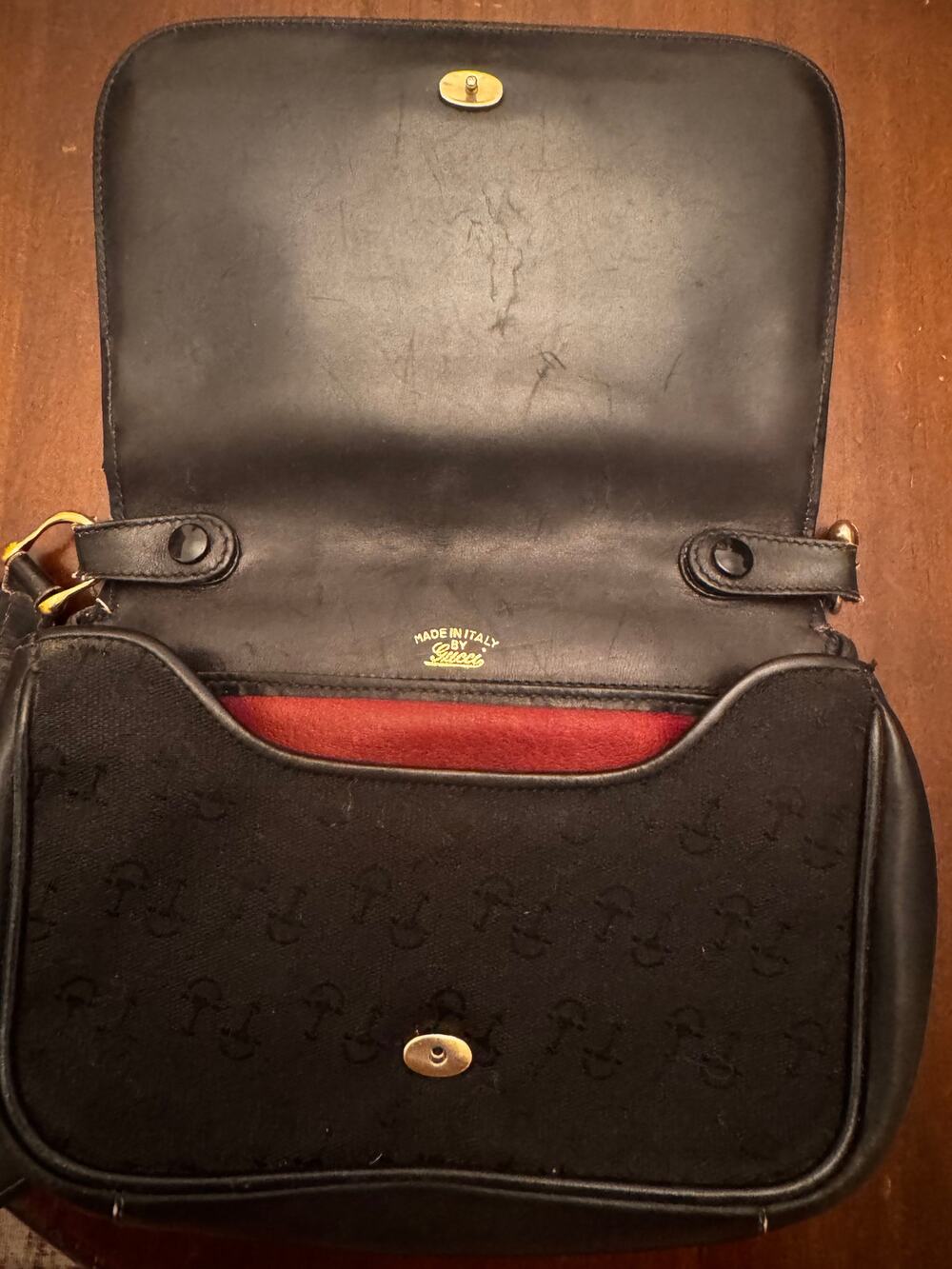 RARE-Vintage 1970s Gucci Horsebit Canvas 2-Way Convertible Clutch Shoulder Bag